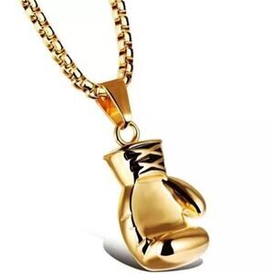 Golden Glove Boxing Necklace 18k Gold Plated Stainless Men's UFC Fashion Gift